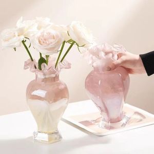 Vase en verre médiéval français haut de gamme pour arrangement floral hydroponique, décoration de style côtier simple, ornements précieux - Product Image 5