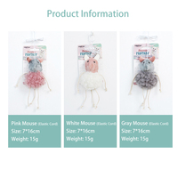 Jouet suspendu pour chat en polaire pelucheuse à motif souris, avec corde élastique et bâtonnet à herbe à chat, écologique, anti-ennui et anti-anxiété