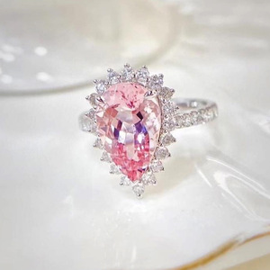 Anello a Fiore Lucido a Forma di Marquise per Donne, Stile Coreano, Elegante Gioiello da Dito per Uso Quotidiano, Feste, Appuntamenti, Regalo - Product Image 3