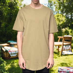 Bán Buôn Tùy Chỉnh Người Đàn Ông Của T-Shirt Quá Khổ Cong Hem Chải Kỹ Bông <span class=keywords><strong>Polyester</strong></span> Nhuộm Với Tùy Chỉnh In Logo Cho Tập Thể Dục Crew Cổ - Product Image 6