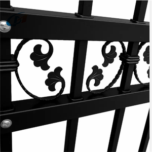 Siyah Spearhead dekoratif Metal çit villa ferforje korkuluk toz kaplama düşük bakım sıcak daldırma kolay kapıları çit - Product Image 2