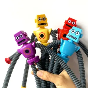 Оптовая продажа, обучающая светодиодная игрушка-поп-трубка со сменным дизайном, сенсорные игрушки-роботы для детей