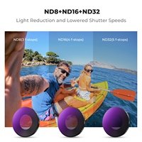 K&F Concept Kit Filter CPL ND8 ND16 ND32 4 Buah, Netral Density Light Reduction Polarizing, Kompatibel dengan Insta360 GO Ultra