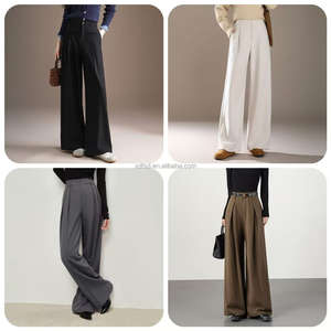 Pantalones de Traje de Cintura Alta de Algodón y <span class=keywords><strong>Lino</strong></span> para Mujer, Talla Grande, Estilo Casual, Pierna Recta y Ancha, Nuevos - Product Image 6