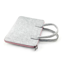 Vente en gros directe d'usine, sac pour ordinateur portable en feutre de 12''13'' pouces, fermeture éclair colorée, bord antichoc, housse pour ordinateur avec petite pochette amovible