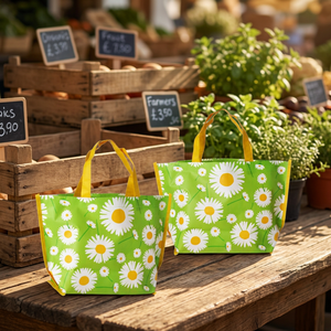 Sac fourre-tout promotionnel en toile personnalisé avec logo imprimé, motif anime, poignée longue, fermeture éclair, taille moyenne, pour l'extérieur, vente en gros - Product Image 3