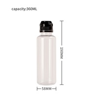 Botellas de Plástico PET de 500 ml con Tapa Abatible, Dispensador de Salsas y Condimentos para Cocina de 360 ml