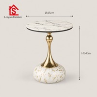 Table basse contemporaine en marbre, table de salon de luxe légère, petite table durable et écologique avec rangement