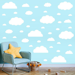 Autocollants muraux en vinyle nuage blanc, 40 pièces, pour décoration de chambre d'enfant et de maison - Product Image 1