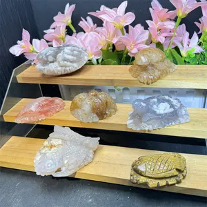 High Quality Natural Crystal Fengshui Stone Carving Handmade Flower Agate Mixed Carving For Gifts