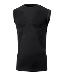 <b>Men's</b> <b>Black</b> Sleeveless Knitted Quick Dry Sporty Tank Top O-Neck Solid Performance Workout Shirt - Product Image 1