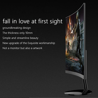Monitor Komputer LED 24 Inci 75Hz 1K 1920*1080 Layar Lengkung Tanpa Bingkai Lebar untuk Gaming PC, Penjualan Langsung Pabrik