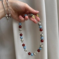 Collier ras du cou N&S en pierres naturelles mélangées pour femme, bijoux tendance en acier inoxydable, vente en gros