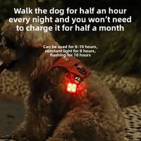 Mini Luz LED para Pasear Mascotas, para Perros y Gatos Pequeños, Medianos y Grandes, 4 Lámparas LED, Carcasa Esmerilada, 3 Modos, Clip para Collar, Luz Intermitente para Paseos Nocturnos