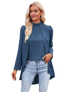 Femmes élégantes à manches longues Blouses 2023 automne printemps Blouses dames urbain dame ample décontracté irrégulière chemise hauts Blouse - Product Image 4