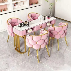 Juego de Mesa y Silla para Manicura Estilo Crema, Lujo Ligero, Multifuncional, para Una o Dos Personas, Precio Especial Económico - Product Image 2