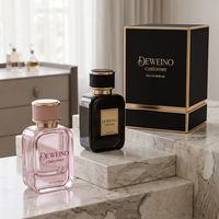 Nouveau produit - Flacon de parfum de luxe noir et rose 50 ml - Flacon de parfum en verre 30 ml avec coffret cadeau carré