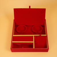 Boîte à bijoux haut de gamme personnalisée, boîte cadeau de mariage traditionnelle chinoise, coffret pour collier, bracelet et bague de la mariée