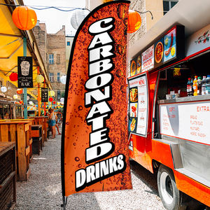 Kit drapeau à plumes double face pour la publicité alimentaire comprenant des piquets de sol et des poteaux promotionnels commerciaux - Product Image 1