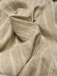 Tissu de lin français <span class=keywords><strong>Delave</strong></span> à rayures teint en fil avec <span class=keywords><strong>pierre</strong></span> lavée - Product Image 2