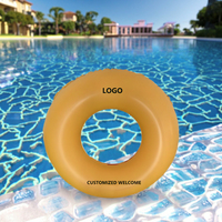 Bouée de bain gonflable en PVC personnalisée de 94 cm, jaune avec logo, pour femmes, fête d'été HY-00208, fabriquée en Chine