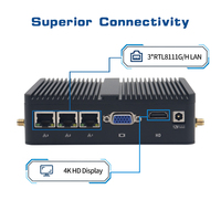 Mini PC sans ventilateur de 12e génération Intel N100/N97/N95, qualité industrielle, 3x LAN, 2x COM, RS485, double écran, Windows 10, Linux, IPC