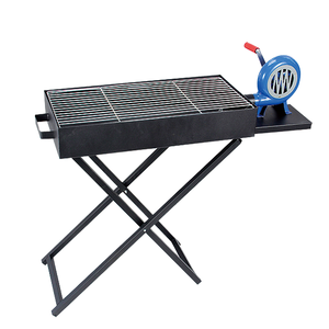 Griglia per Barbecue Pieghevole in Ferro per Campeggio all'Aperto, Fornello Portatile a Carbone con Ventilatore - Product Image 1