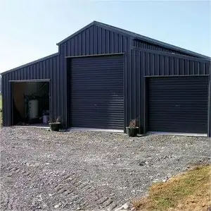 Modern Shed struktur baja rumah logam Prefab 2 tiga garasi mobil Kitset bangunan ruang pameran bengkel untuk dijual dibuat di Cina