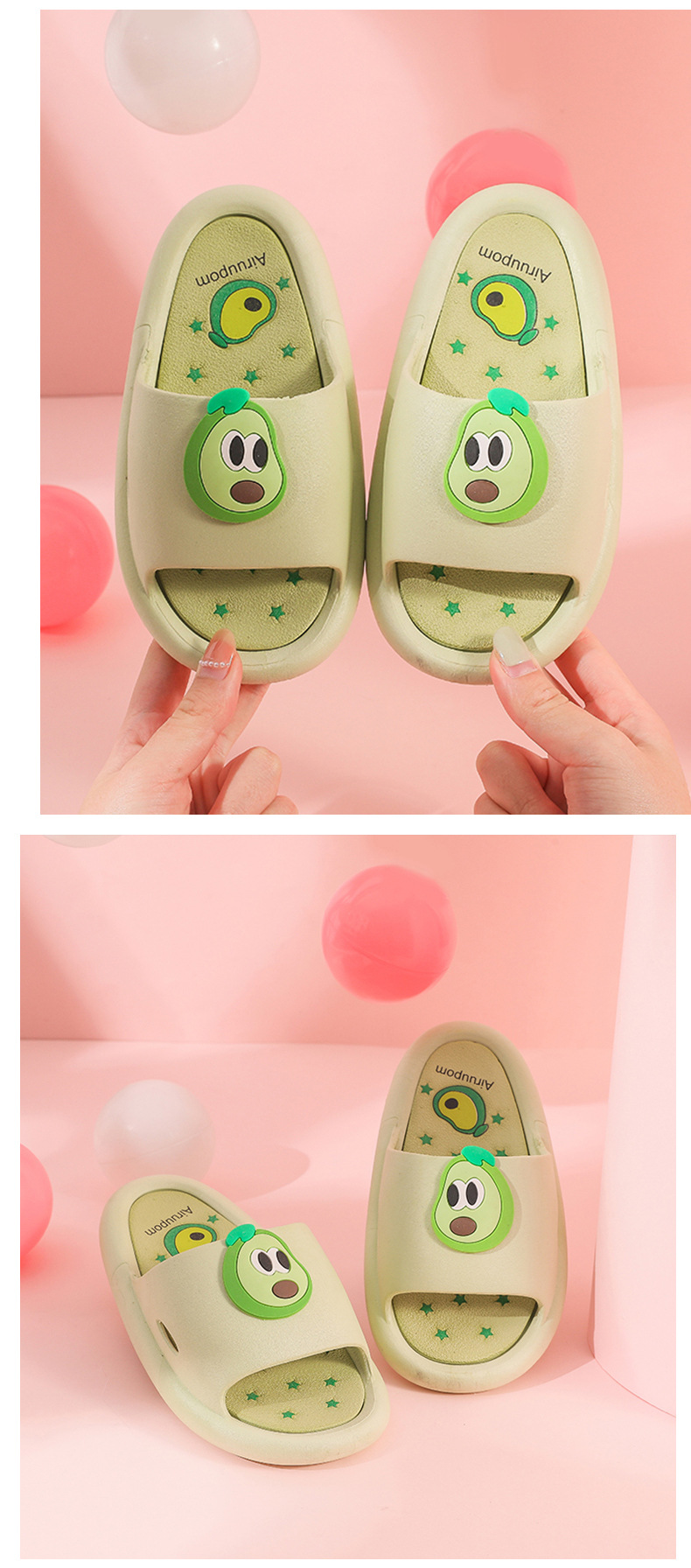 Cute Fruit Soft Bottom Slides Shoes Non-slip EVA Indoor and Outdoor Slippers for Girls