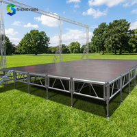 Scène de concert extérieure de haute qualité, structure en aluminium, plateforme modulaire, capacité de charge de 500 kg, hauteur réglable de 0,4 à 2 m