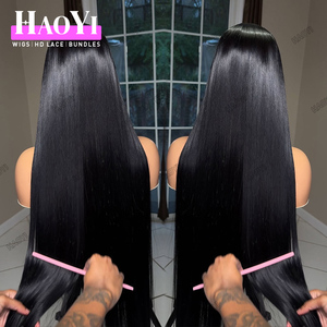 Pelucas de Cabello Humano con Encaje HD, Densidad 250, Pelucas de Cabello Humano de 30 Pulgadas de Largo, Pelucas con Frente de Encaje, Cabello Humano Chino Virgen Liso, Sin Pegamento - Product Image 4