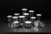 Bocal Rond en PET Transparent Qualité Alimentaire 500 ml Récipient Hermétique avec Couvercle Pop-Top à Ouverture Facile pour le Stockage de Bonbons ou Gâteaux