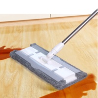 Serpillère plate réutilisable Realida pour nettoyage humide et sec, avec poignée d'essorage par aspiration, pour le nettoyage domestique, serpillère plate carrée lavable