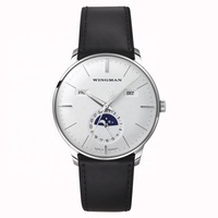 Montre mécanique pour homme, multifonction, phase de lune, date, bracelet en cuir véritable, style business