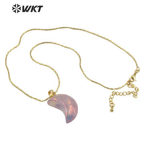 Collar romántico con colgante de <span class=keywords><strong>Arua</strong></span>, cristal brillante, piedras naturales, amatista, Aura, joyería, WT-N1335 - Product Image 3