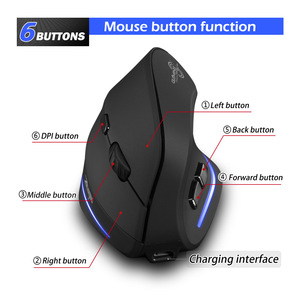 <span class=keywords><strong>Souris</strong></span> de jeu verticale <span class=keywords><strong>sans</strong></span> <span class=keywords><strong>fil</strong></span> ergonomique Zelotes F-35 2,4 GHz, 6 boutons, interface USB, optique LED pour droitiers, en stock - Product Image 3