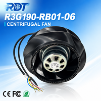 Ventilateur centrifuge industriel EC R3G190-R801-06 à haut débit d'air et faible bruit, souffleur à pales courbées vers l'arrière pour équipement de refroidissement CVC
