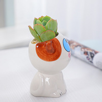 K173 Petits pots de fleurs créatifs en céramique en forme de cactus avec trou de drainage, décoration de bureau, support pour plantes succulentes, pots mignons en forme de chat