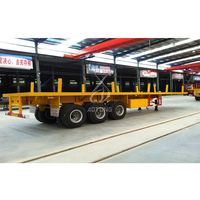 Semi-remorque plateau tri-essieux 40 pieds, châssis porte-conteneurs 60 tonnes, pour transport de marchandises 20 pieds et 40 pieds