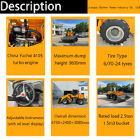 Wheel Loader China Gp 2.5T: Mesin Yuchai 4105, Bucket 1.5m³, Tinggi Buang 3.6m, 4F/4R.