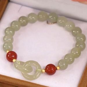 Fashion Imitation Green Jade <b>Bracelet</b> Burma Jade <b>Beaded</b> <b>Bracelet</b> Freshwater Pearl Green Aventurine Stone Pendant <b>Bracelet</b> - Product Image 3
