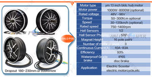 48v 60v 72v 96v 13 "13 pouces <span class=keywords><strong>moyeu</strong></span> moteur roue Qs Ym 250w-1000w-5000w-12000w Dc Brushless <span class=keywords><strong>jante</strong></span> pour E scooter électrique voiture moto - Product Image 5