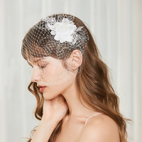 Voile de fleur brodé de gaze de maille pour femmes