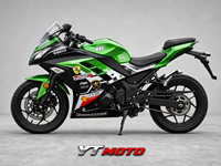 Moto sportive Ninja 200cc avec moteur refroidi par air, freins à double disque et jantes en alliage