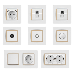 Abuk เต้ารับไฟฟ้าอินพุตเสียง FM, ปลั๊กไฟฟ้าคู่ทีวีทีวีอินพุตผนังช่องสวิตช์หรี่ไฟติดผนังแบบสากล - Product Image 1