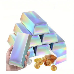 Cajas de regalo de papel dorado y plateado con logotipo personalizado al por mayor, embalaje de caramelo y chocolate para fiesta de Navidad, solución de almacenamiento de Juguetes - Product Image 1