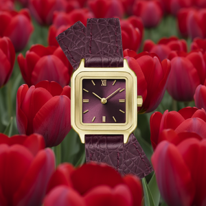 <span class=keywords><strong>Montre</strong></span> pour <span class=keywords><strong>femme</strong></span> en <span class=keywords><strong>cuir</strong></span> rouge vin, boîtier ovale, bracelet en <span class=keywords><strong>cuir</strong></span>, mouvement à quartz <span class=keywords><strong>SEIKO</strong></span>, résistance à l'eau 10 m, style vintage - Product Image 3