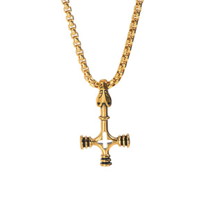 Collier pendentif en acier inoxydable de style punk viking gothique, croix vintage, marteau de Thor nordique, celtique, pour homme - Product Image 4