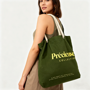 Grand sac fourre-tout en toile de coton (plus de 50 cm) avec poignée longue et bandoulière pour le yoga, l'usage quotidien et la plage – Vente en gros - Product Image 6
