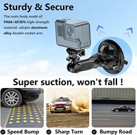 Support de ventouse pour caméra avec rotule et bras magique Composite Twist-Lock pour pare-brise ou fenêtre de bateau de voiture
